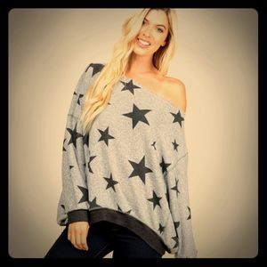 New with tags.  Off-shoulder star top